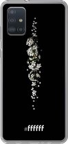 6F hoesje - geschikt voor Samsung Galaxy A52 - Transparant TPU Case - White flowers in the dark #ffffff