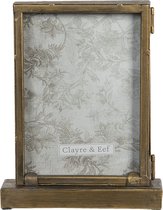 Clayre & Eef Fotolijst 16*5*20 cm / 13*18 cm Goudkleurig Metaal, Glas Rechthoek Fotokader Wissellijst Foto Frame