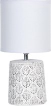 Clayre & Eef Tafellamp Ø 15x31 cm Beige Keramiek Rond Bureaulamp