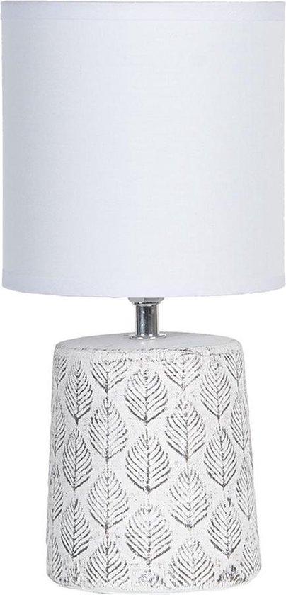 Clayre & Eef Tafellamp Ø 15x31 Beige Keramiek Rond Bureaulamp Nachtlampje | bol.com