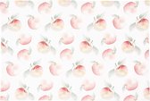 Clayre & Eef Placemats Set van 6 48*33 cm Rood, Wit, Groen 100% Katoen Rechthoek Appel Tafelmat