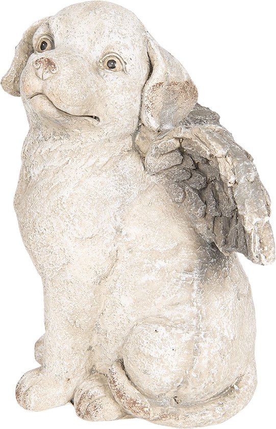 Clayre & Eef Figurine Chien 24x24x33 cm Gris Polyrésine