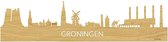 Skyline Oud Groningen Bamboe hout - 80 cm - Woondecoratie - Wanddecoratie - Meer steden beschikbaar - Woonkamer idee - City Art - Steden kunst - Cadeau voor hem - Cadeau voor haar - Jubileum - Trouwerij - WoodWideCities