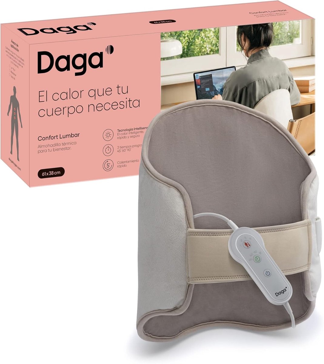 Ergonomisch Lendenkussen met Intelligente Warmtefunctie en Timer