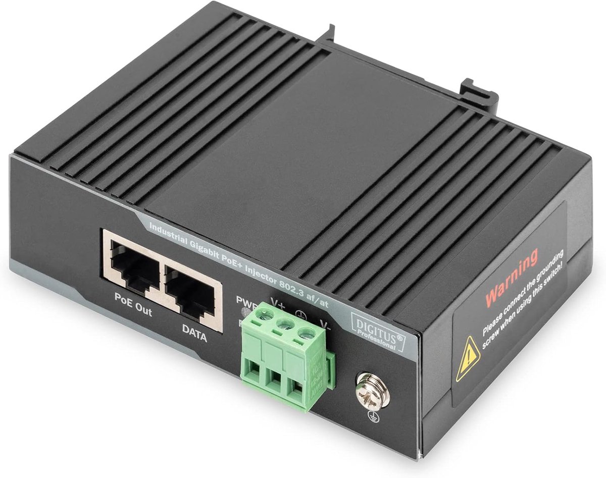 PoE Adapter Injector - Netwerk Voeding - Apparaten Voeden - Gigabit Ethernet 60W - 10.3 x 7.7 x 3.2 cm