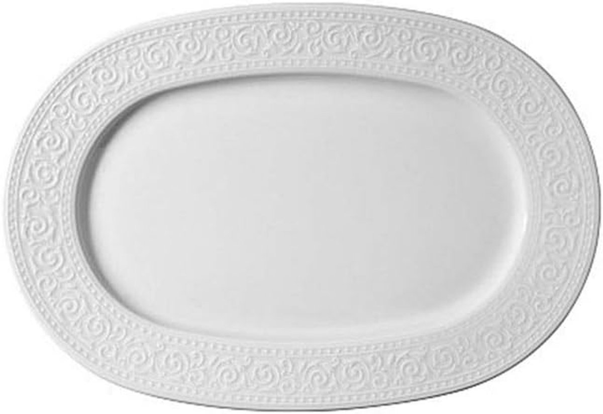 Grote Ovale Serveerschaal Porselein 31 x 21 cm - Klassiek Wit