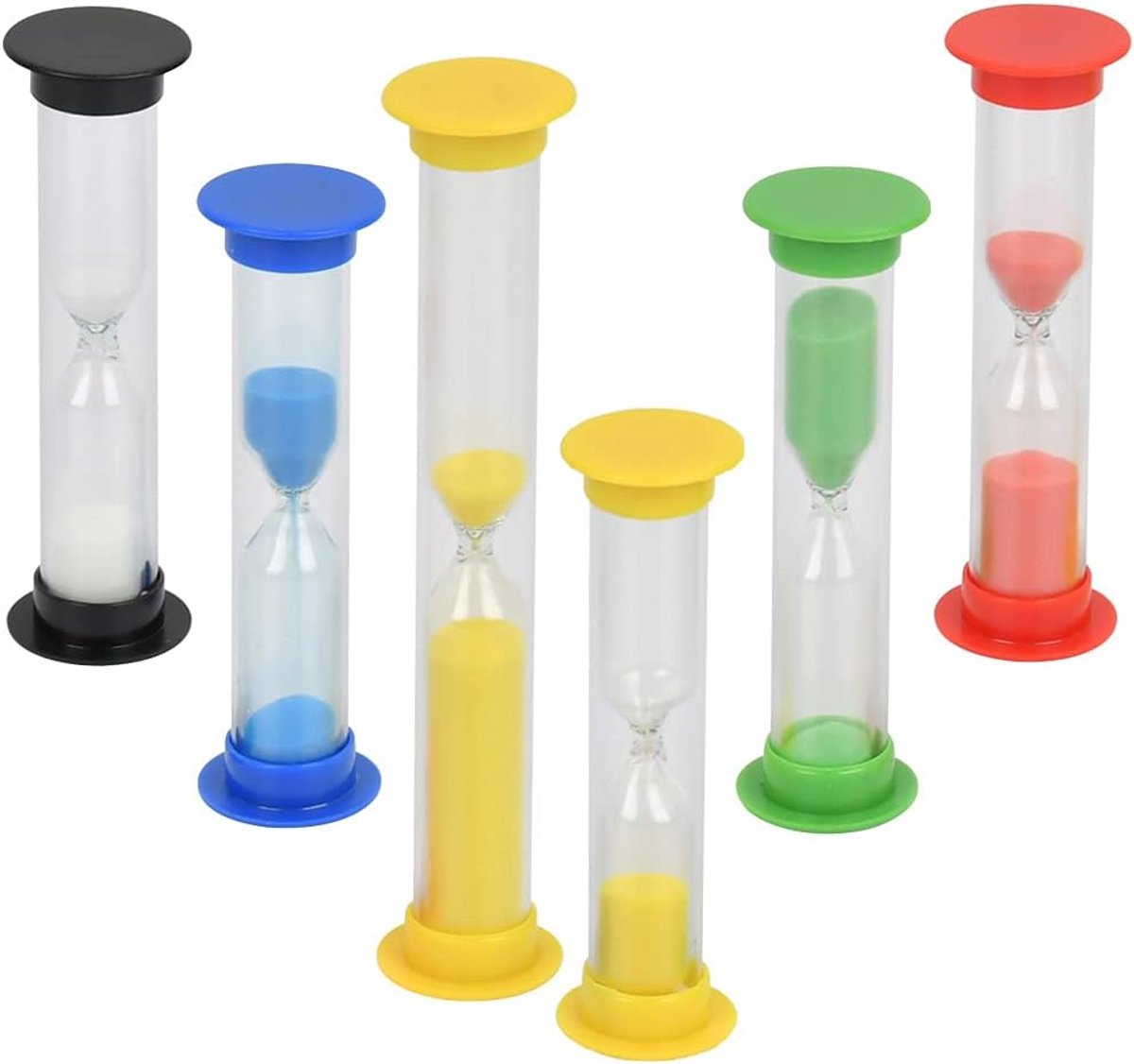 Kleurige Zandloper Set voor Tijdbeheer - Inclusief 6 Stukken van 30s tot 10min