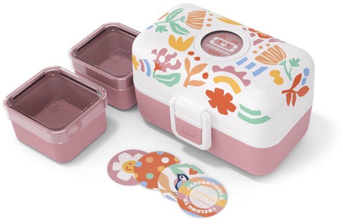 Kinderlunchbox - MONBENTO - 3 vakken - BPA-vrij - MB Tresor Papercut
