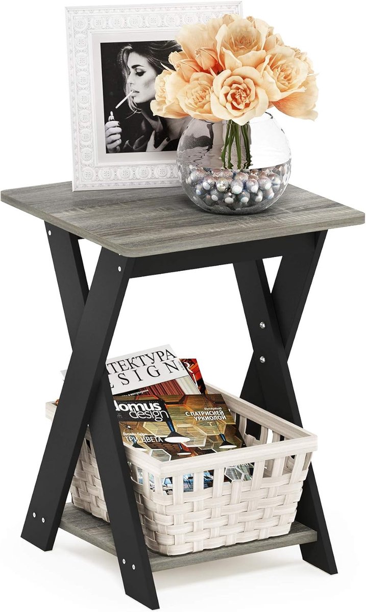 Stijlvolle Zijtafel met Kruisframe voor Woonkamer of Slaapkamer