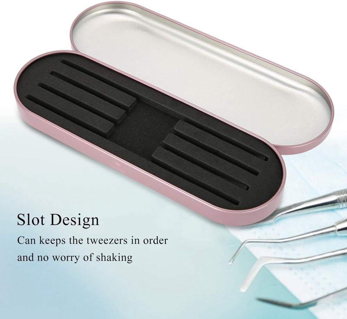 Professionele Opbergdoos voor Wimpertangen en Make-up Tools - Roze