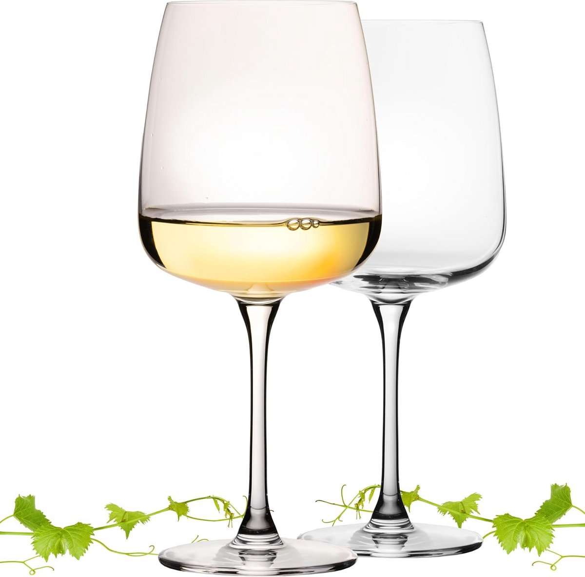Grote Witte Wijnglazen 480 ml - Vierkant Model Kristallijn Glas (Set van 2)