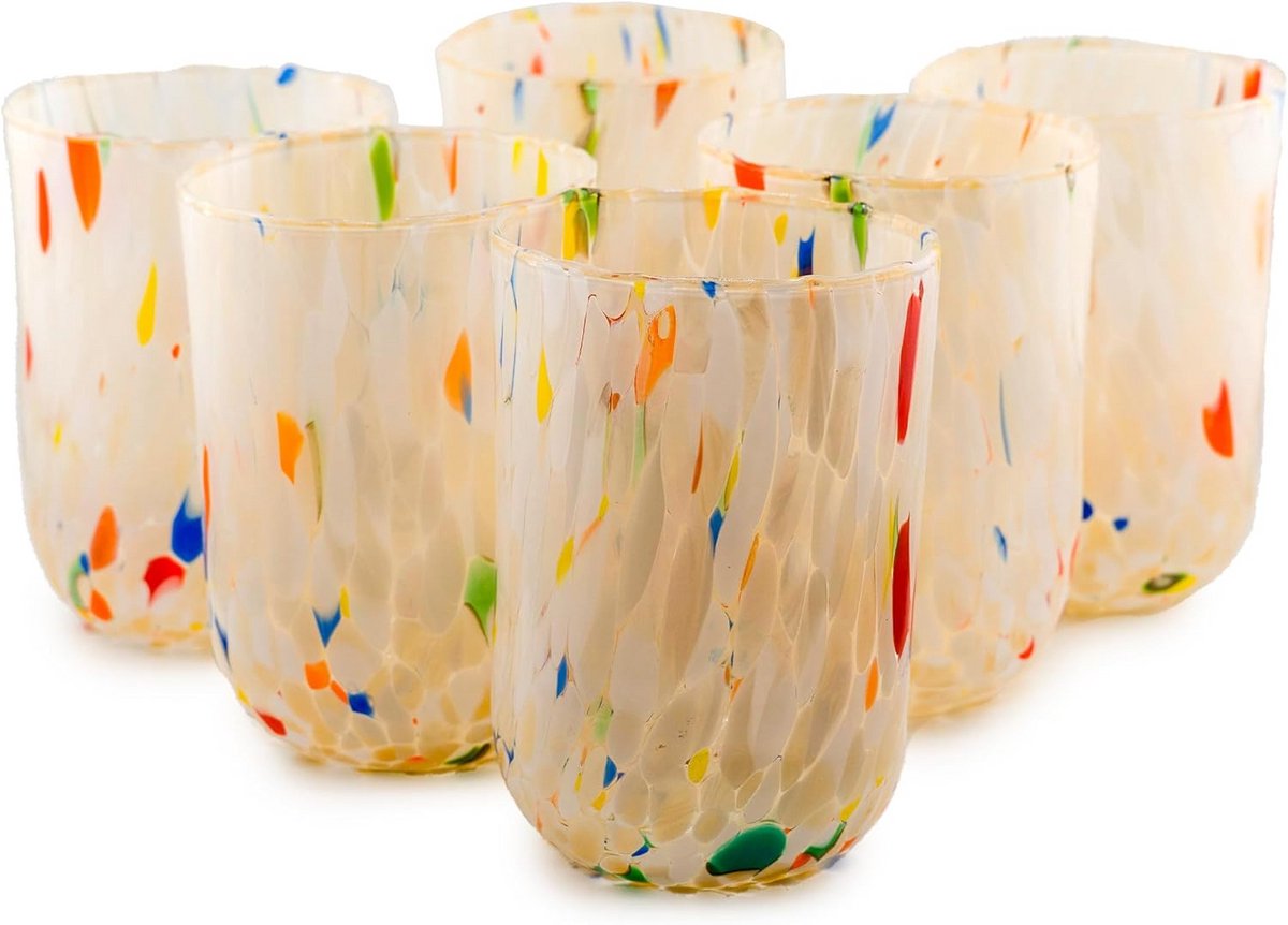 Set van 6 Handgeblazen Waterglazen van Kwaliteitsglas, 400 ml