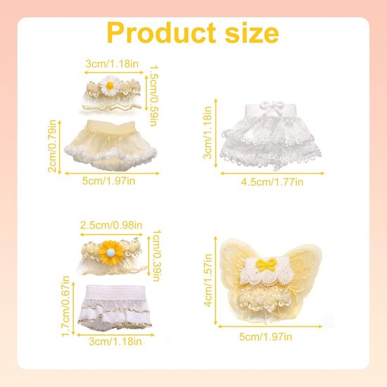 4 Sets Poppenkleding 7.5cm Setjes met Tops en Rokken voor Display van Merkloos — afbeelding 4