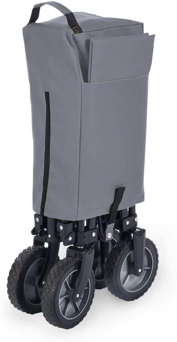 Opvouwbare Bolderkar met Telescoopstang en PU-Wielen, Laadvermogen 50 kg, Grijs van Opvouwbare Bolderkar — afbeelding 5