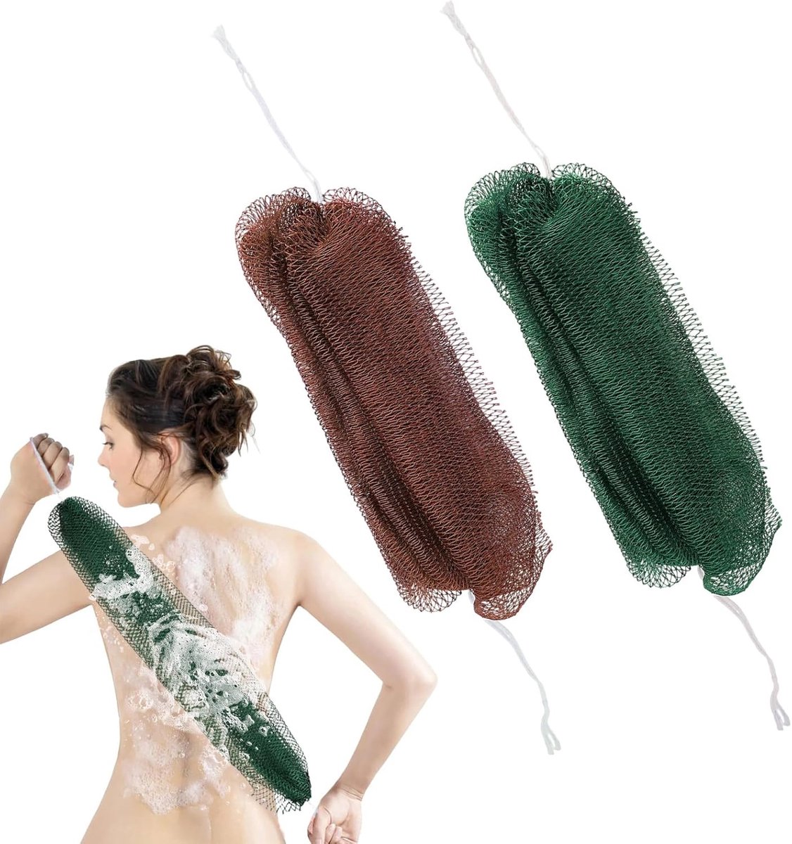 Nylon Washandje - Scrubber Spons - Lichaam Reinigen - Uitschuifbaar Tot 170cm - 60x20cm