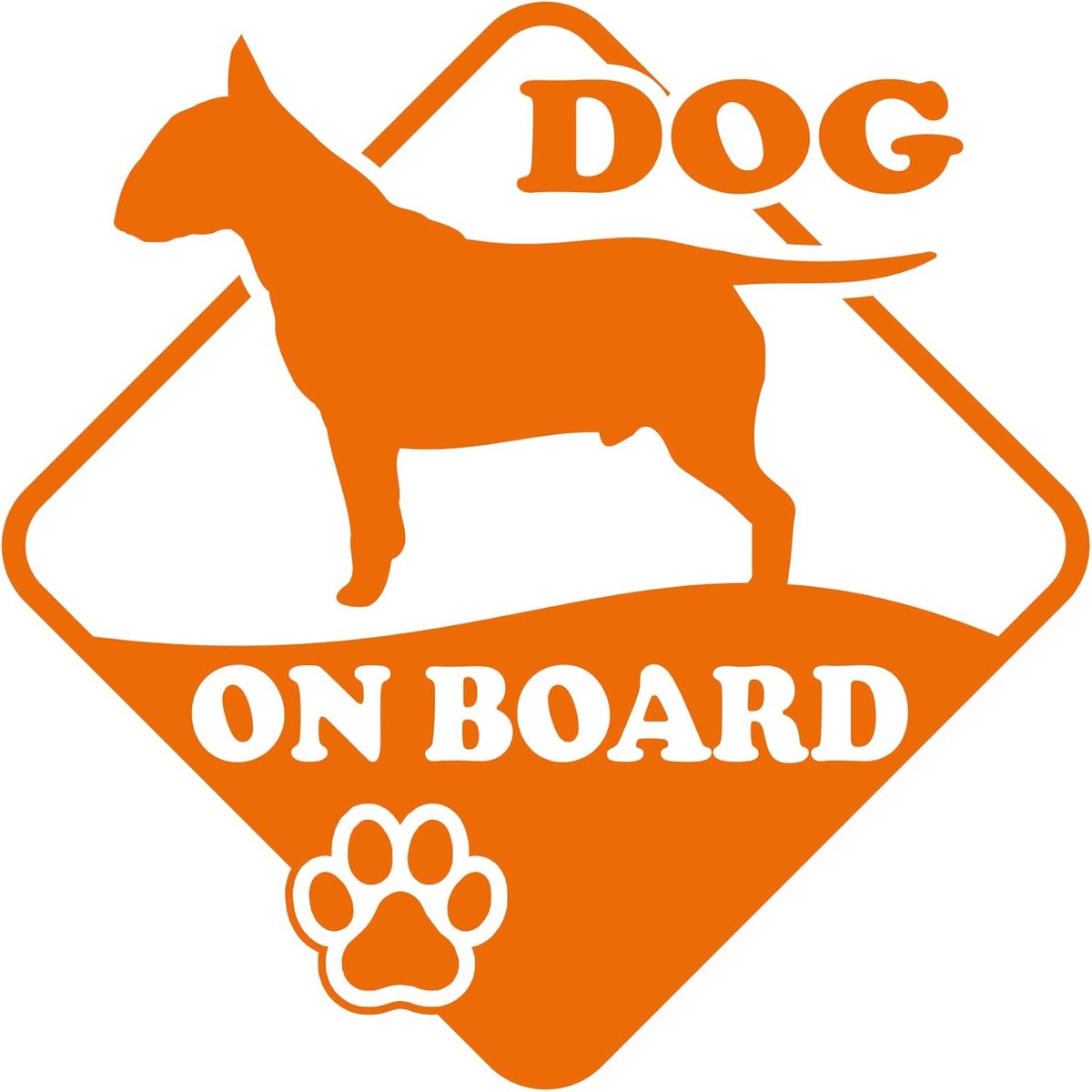 Hond Sticker - Bull Terrier Decal - Voertuig Decoratie - Fluorescerend Materiaal - Neon Rood