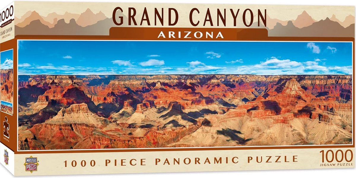 1000-delige Panoramische Legpuzzel Grand Canyon, Uitdagend en Milieuvriendelijk