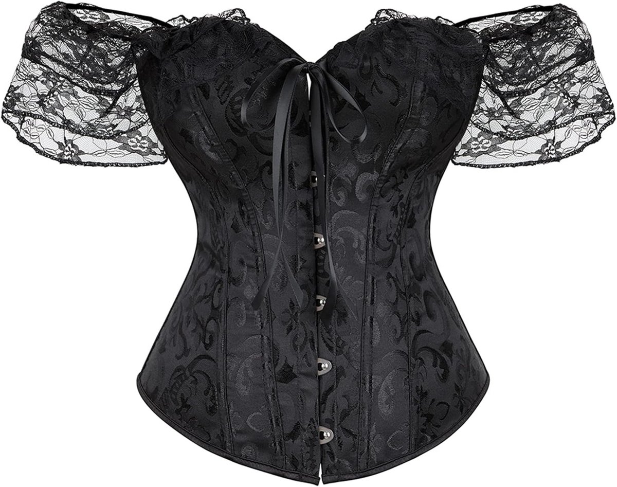 Elegant Zandloper Korset voor Dames met Vetersluiting - Gothic Stijl Bustier