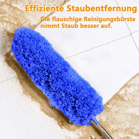 5x Telescoop Stofdoek XL - Uitrekbaar tot 2.44m - Wasbaar Microvezel Stofwisser met Buigbare Kop — afbeelding 2