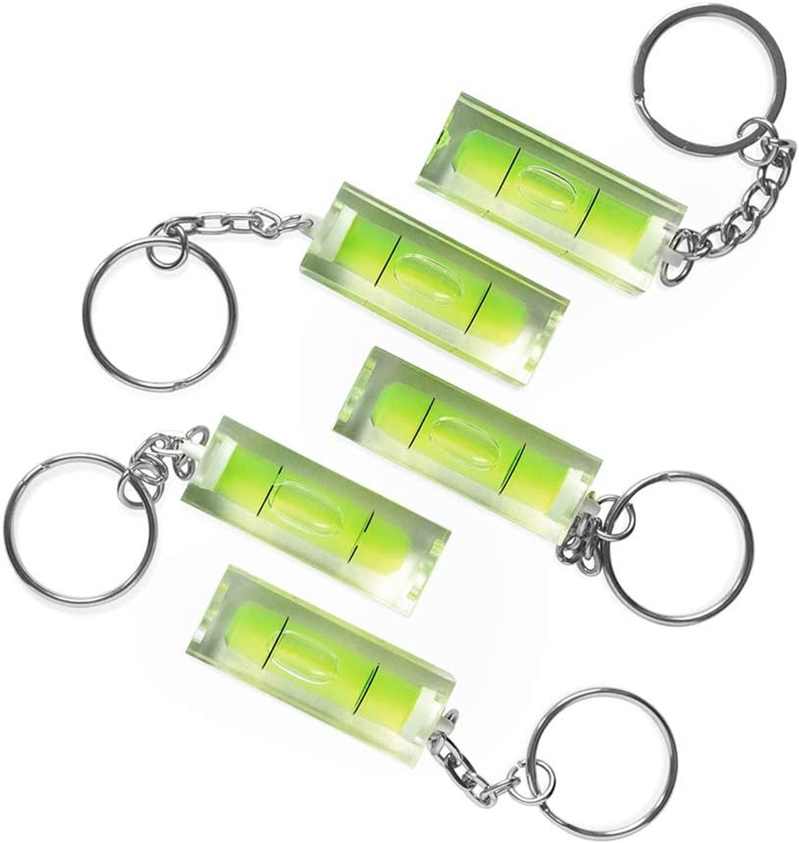 5x Mini Waterpas met Sleutelhanger voor Precisie Onderweg