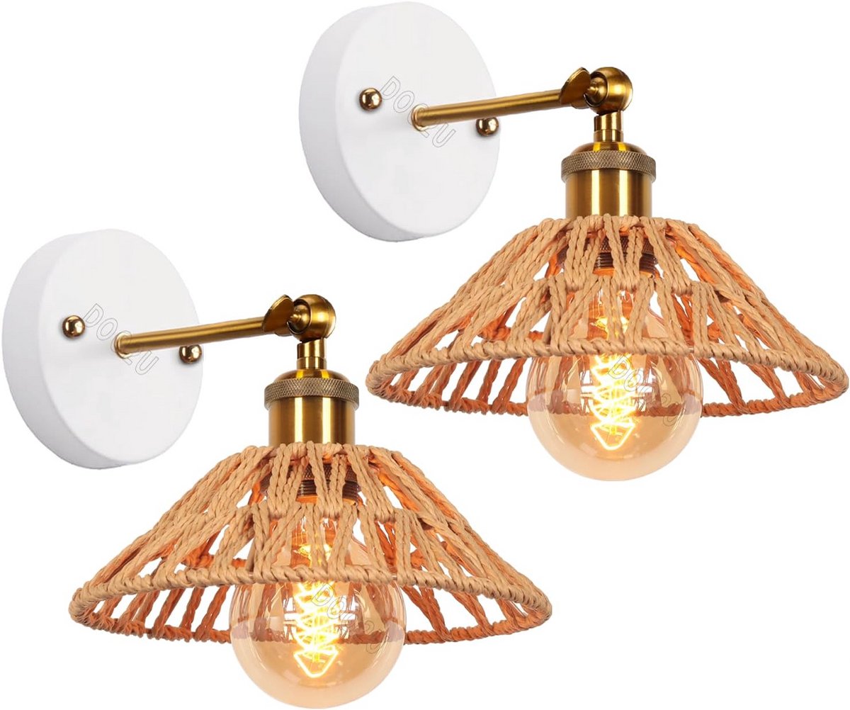 2x Wandlampen Modern Industrieel Zwart met Houten Details, Verstelbaar