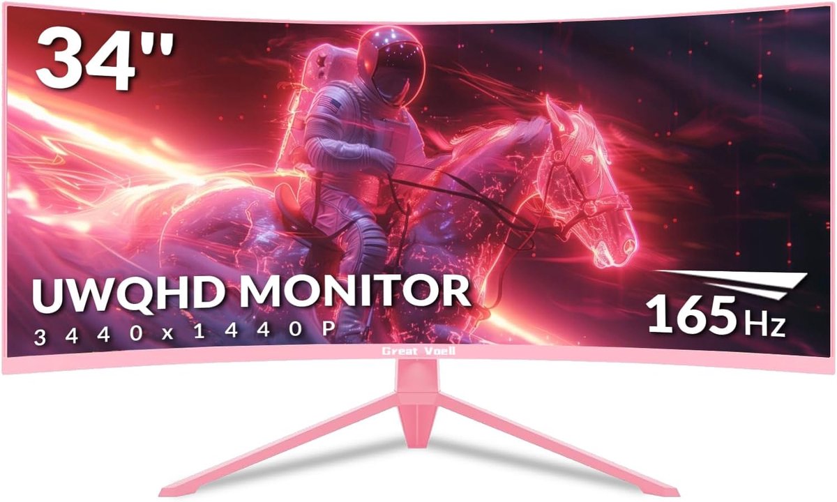 34 inch Gebogen Gaming Monitor 165Hz UWQHD 1ms HDR VESA Compatibel