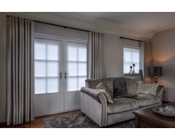 Dutchblinds - Plisségordijnen - lichtdoorlatend - Wit - 130 x 250 cm - Raamdecoratie op maat
