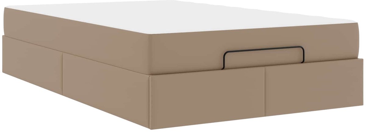 vidaXL - Bedframe - met - matras - Anders - 2 - st - Tan - PVC