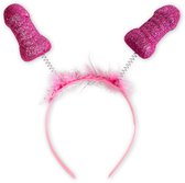LUQ – Same Penis Forever Diadème – Blanc-Rose – Luxe Décor – Décoration Fête – Directement Portable – Bachelorette Party