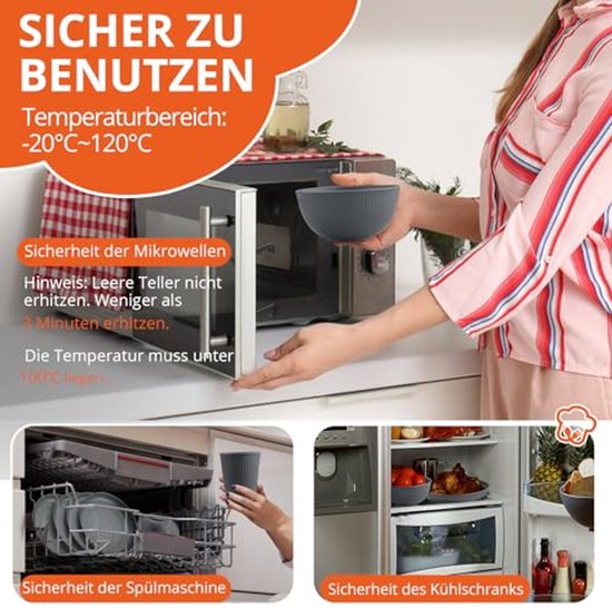 Ultiluxe® Camping Serviesset - 12 Stuks - Picknick Servies - Kampeerservies - 4 Personen - Outdoor Servies - Stapelbaar - BPA-vrij - Grijs — afbeelding 5