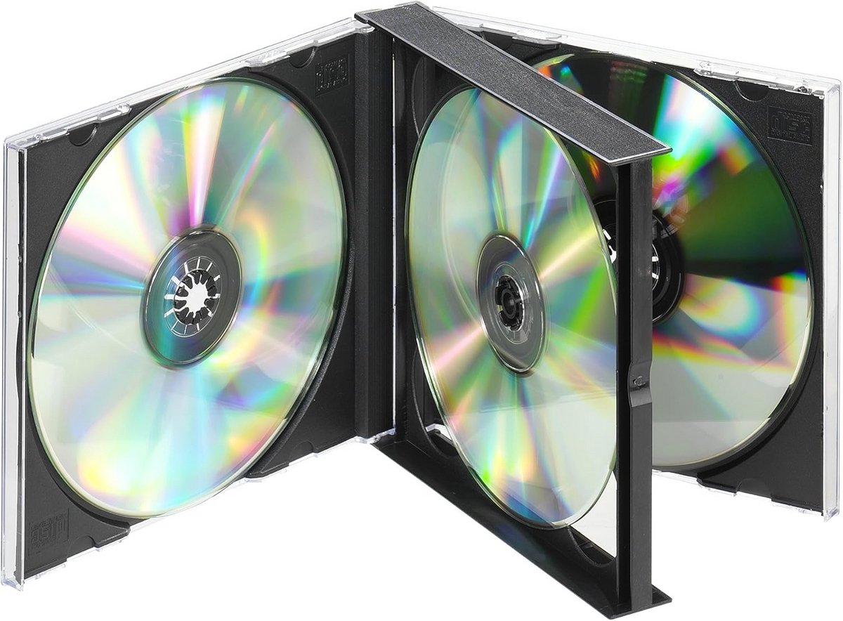 Dubbele CD/DVD Jewel Case Zwart voor 4 Schijfjes