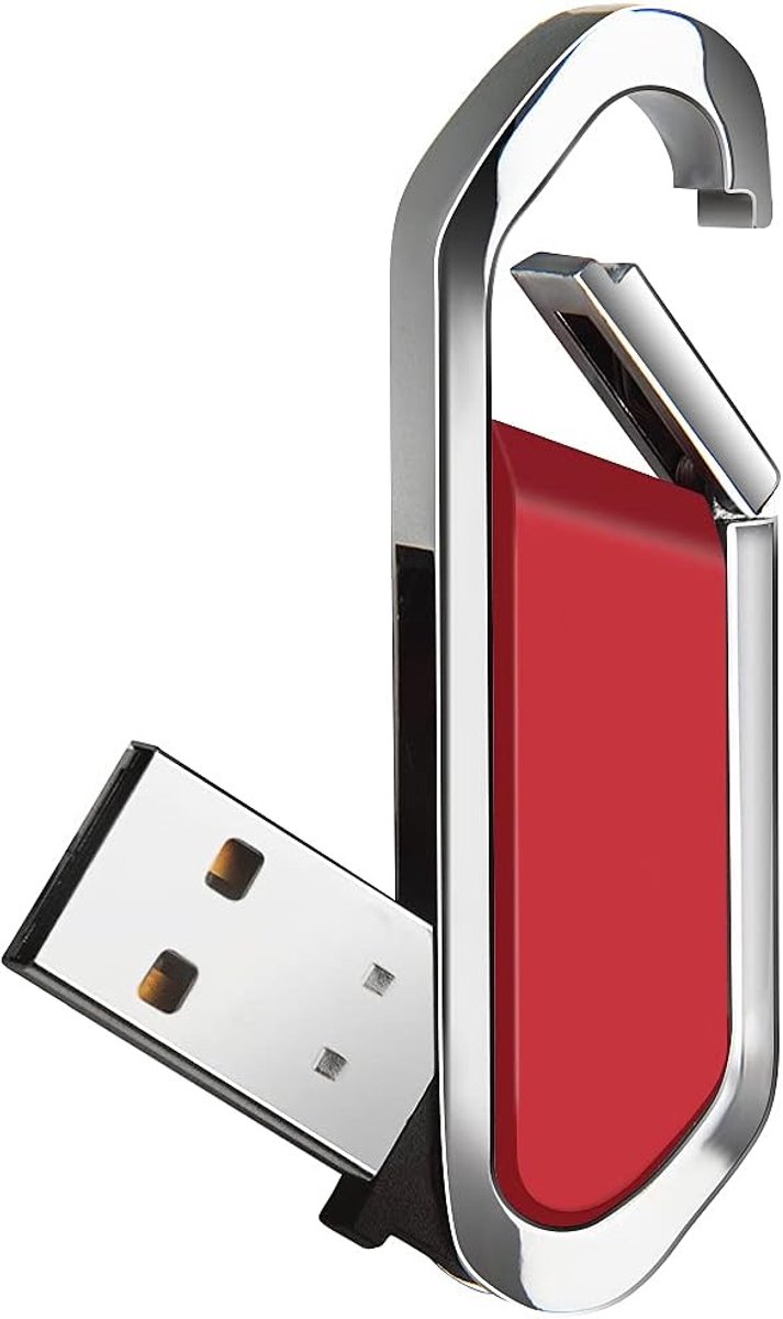 64GB USB Stick Rood - Snelle USB 2.0 Geheugenstick met Sleutelhanger en Beschermhoes