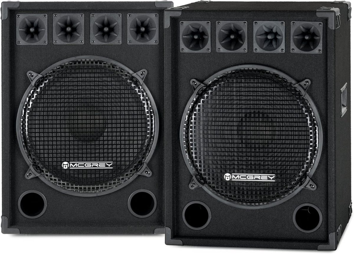 Krachtig Passief PA Luidsprekers Paar 1600W - 38cm Woofer voor DJ en Feest
