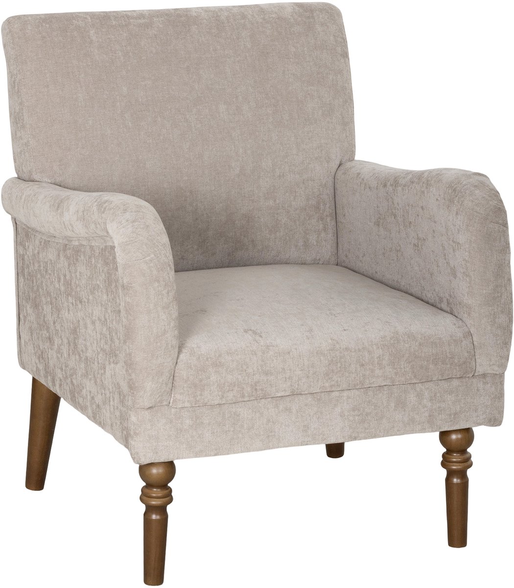 HOMCOM fauteuil - Linnen (100% polyester), rubberhout - 70 x 75 x 88 cm - Grijs