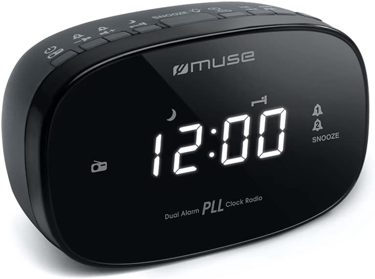 Digitale Wekker met LED Display en Batterij Back-up - Zwart