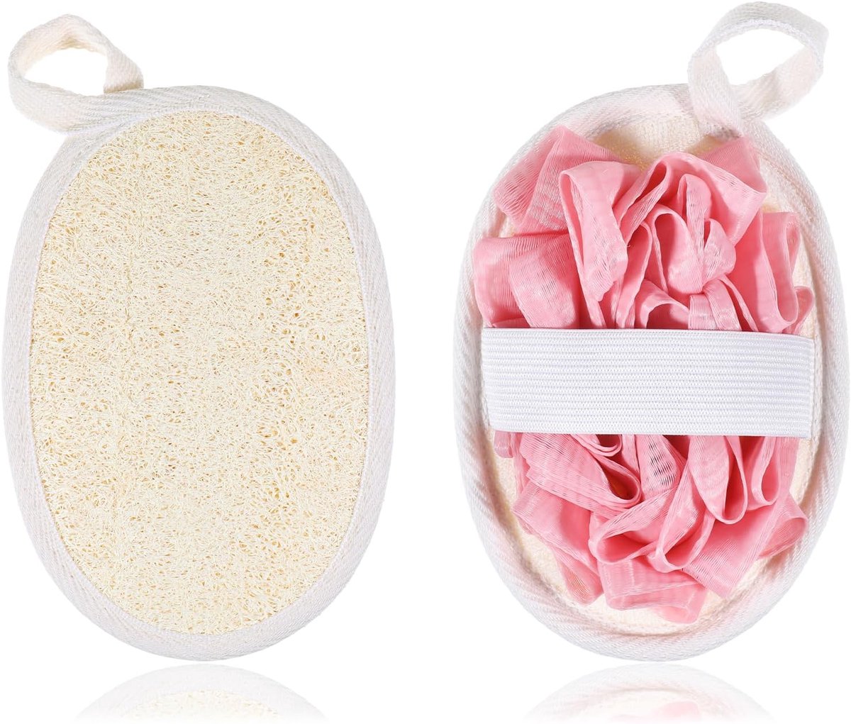 Natuurlijke Luffa Sponzen Set van 2 - Beige Scrub voor Douche en Bad
