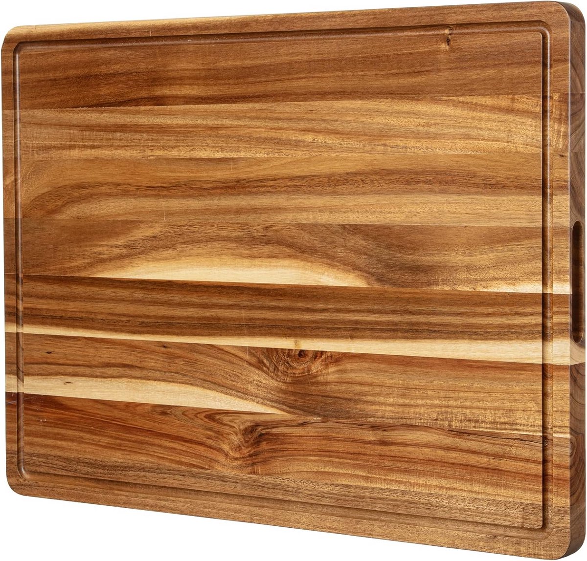 Extra Grote Houten Snijplank met Handvat en Sapgroef voor Vlees en Kaas