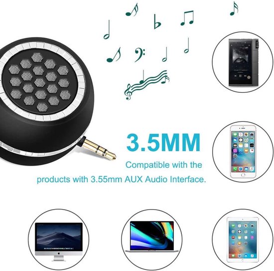 Draagbare Mini Luidspreker met 3,5mm Audio-interface voor Smartphone, Tablet en Computer — afbeelding 2
