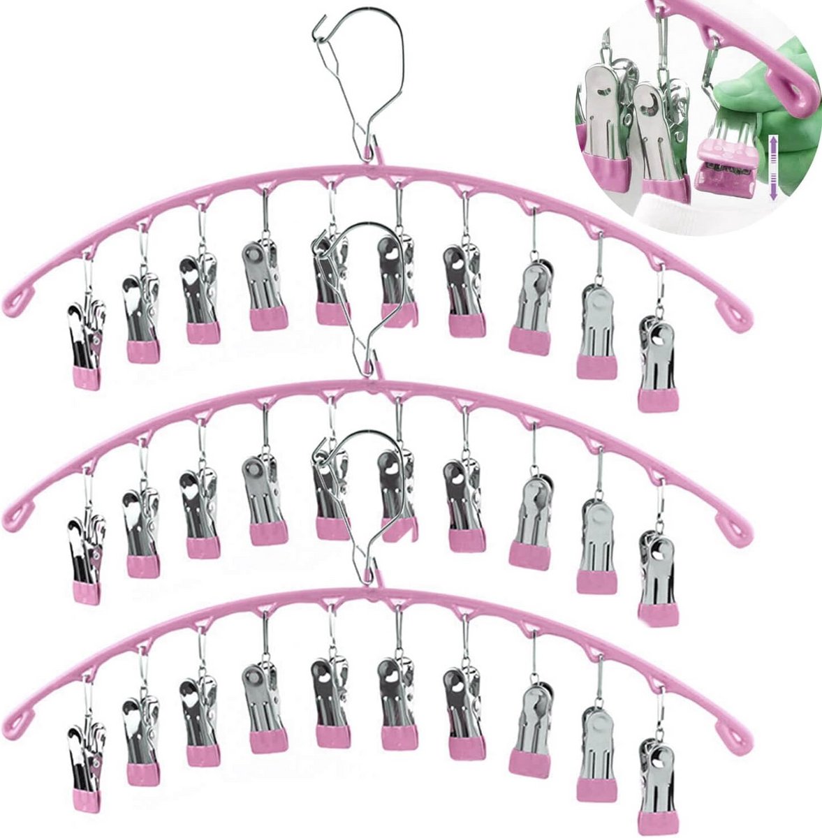 Ruimtebesparende Hanger met Clips voor Rokken en Broeken - Kastorganizer