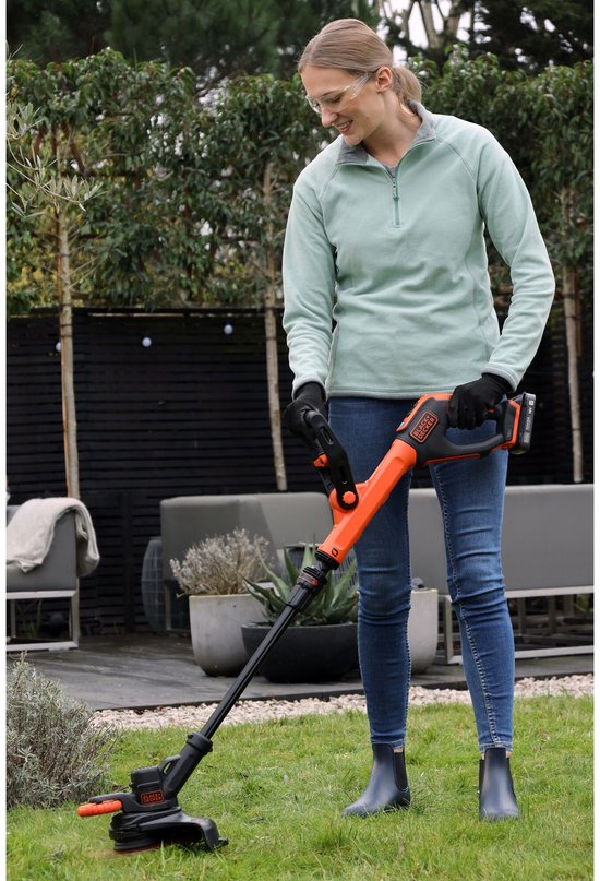 BLACK+DECKER 18V Grastrimmer Accu 2.0Ah 25cm Strimmer met 2 messen - BCSTR918D1-QW van Merkloos	 — afbeelding 5