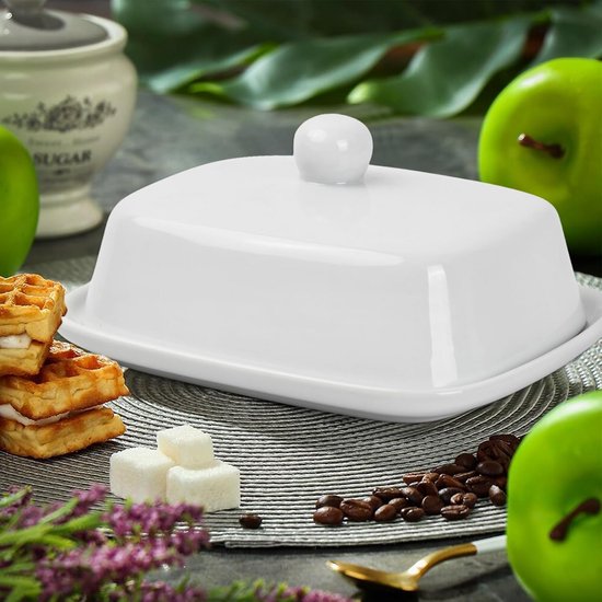 Botervloot met Glazen Deksel - Houten Boterschaal voor Keuken en Tafel Botervloot met Glazen Deksel - Houten Boterschaal voor Keuken en Tafel