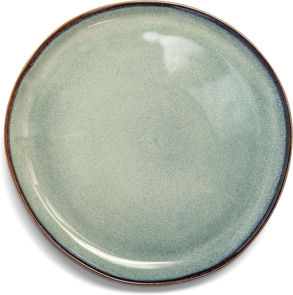 Dinerborden Set van 6 - Saliegroen Aardewerk - Ø26,5 cm - Asymmetrisch Servies