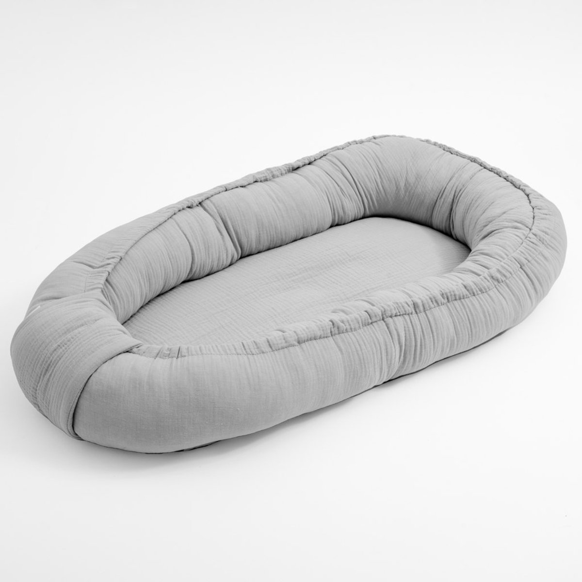 New Baby - Babynestje - Mousseline nestje groen one size 100% katoen hypoallergeen - cocon - wieg - reisbed - slaapnest