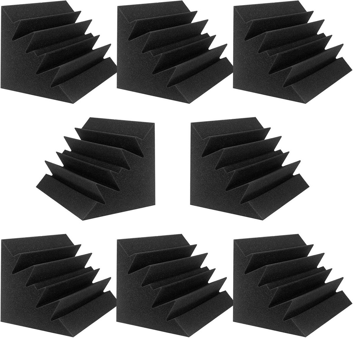 Set van 8 Akoestische Schuim Hoekbasstraps voor Geluidsdemping in Studio's