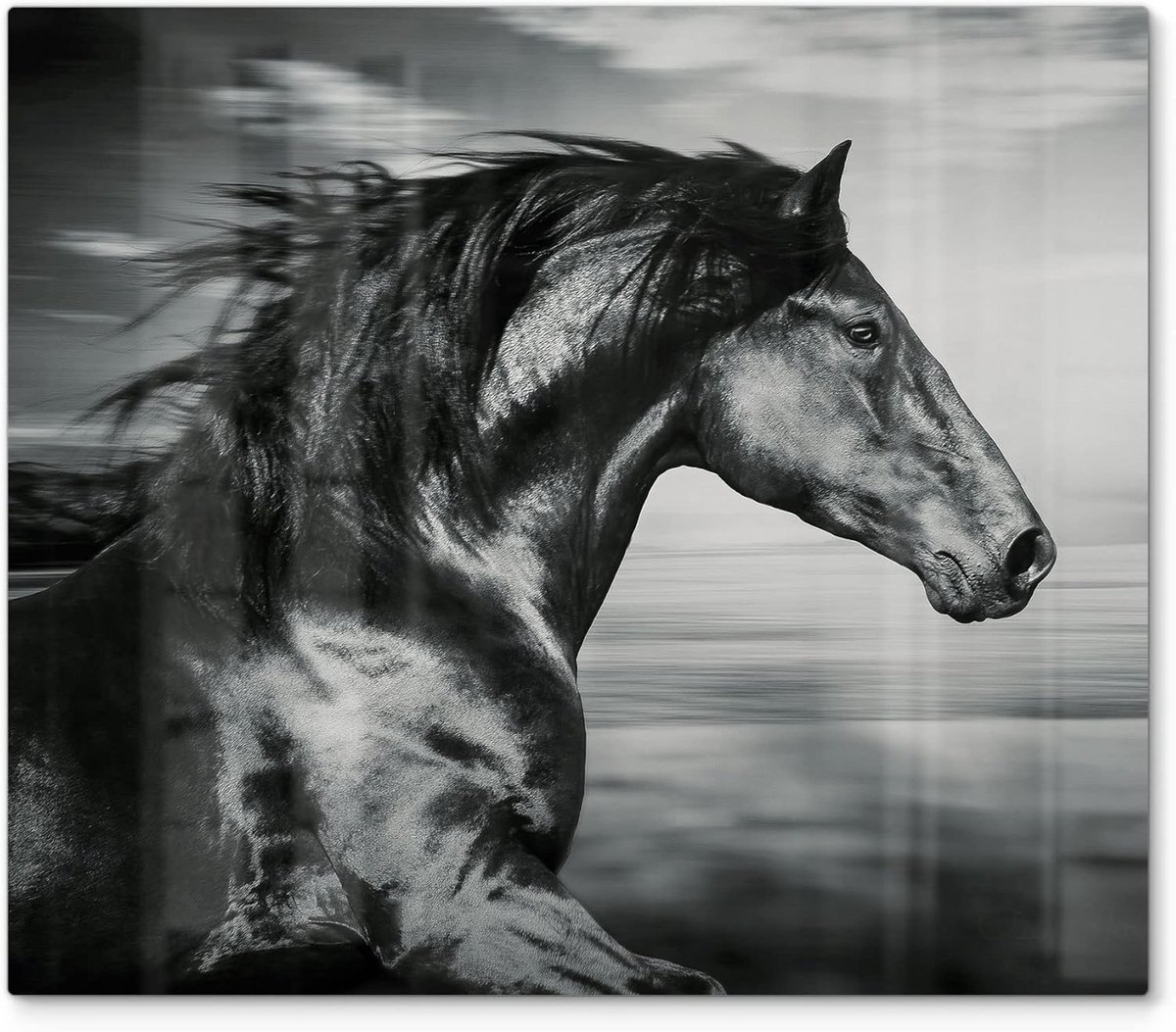 Glazen Afdekplaat Kookplaat 60x52 cm met Galopperend Paard Motief