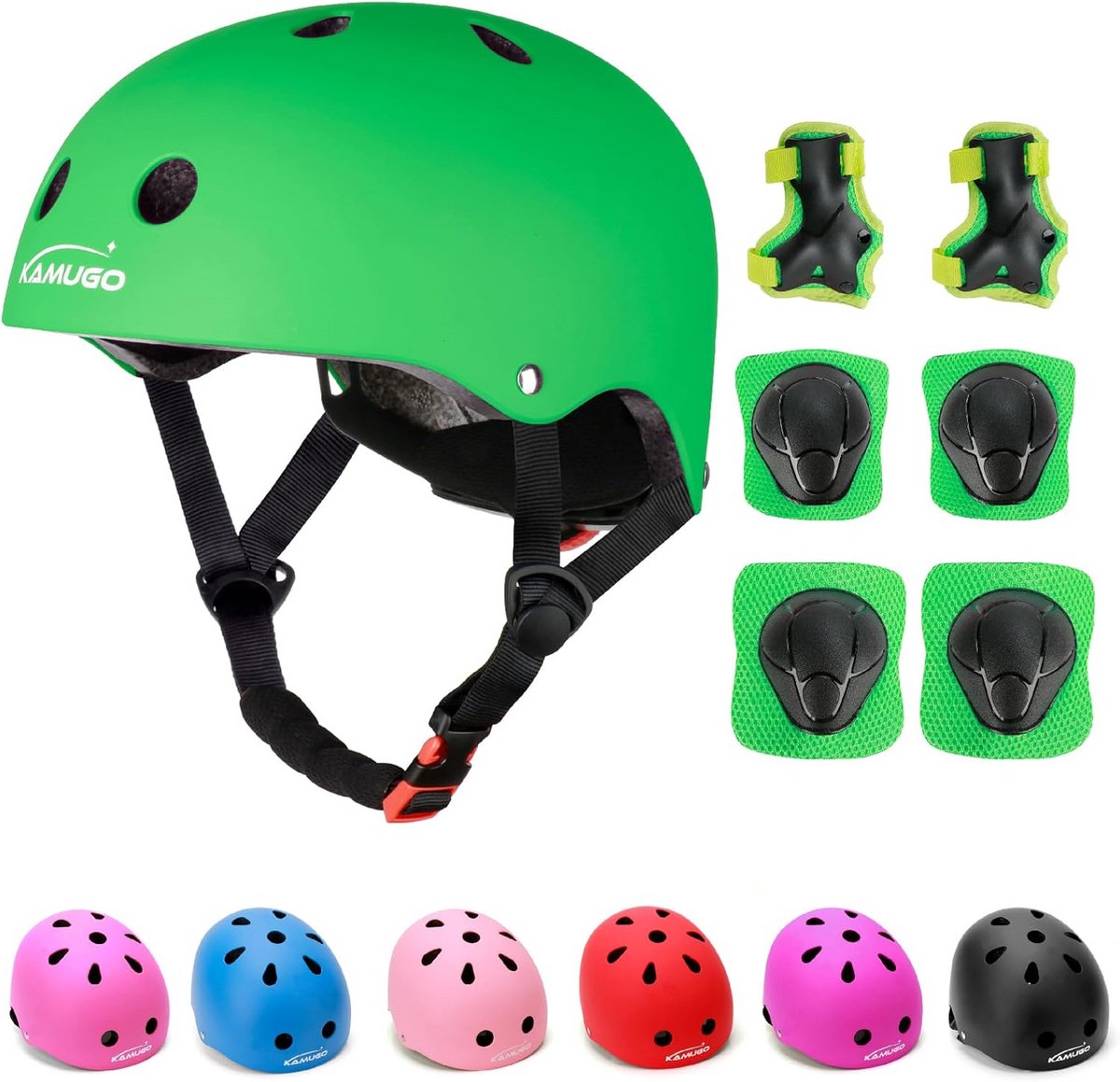 Kinderhelm Set met Knie-, Elleboog- en Polsbeschermers voor Fietsen en Skateboarden (2-8 Jaar)