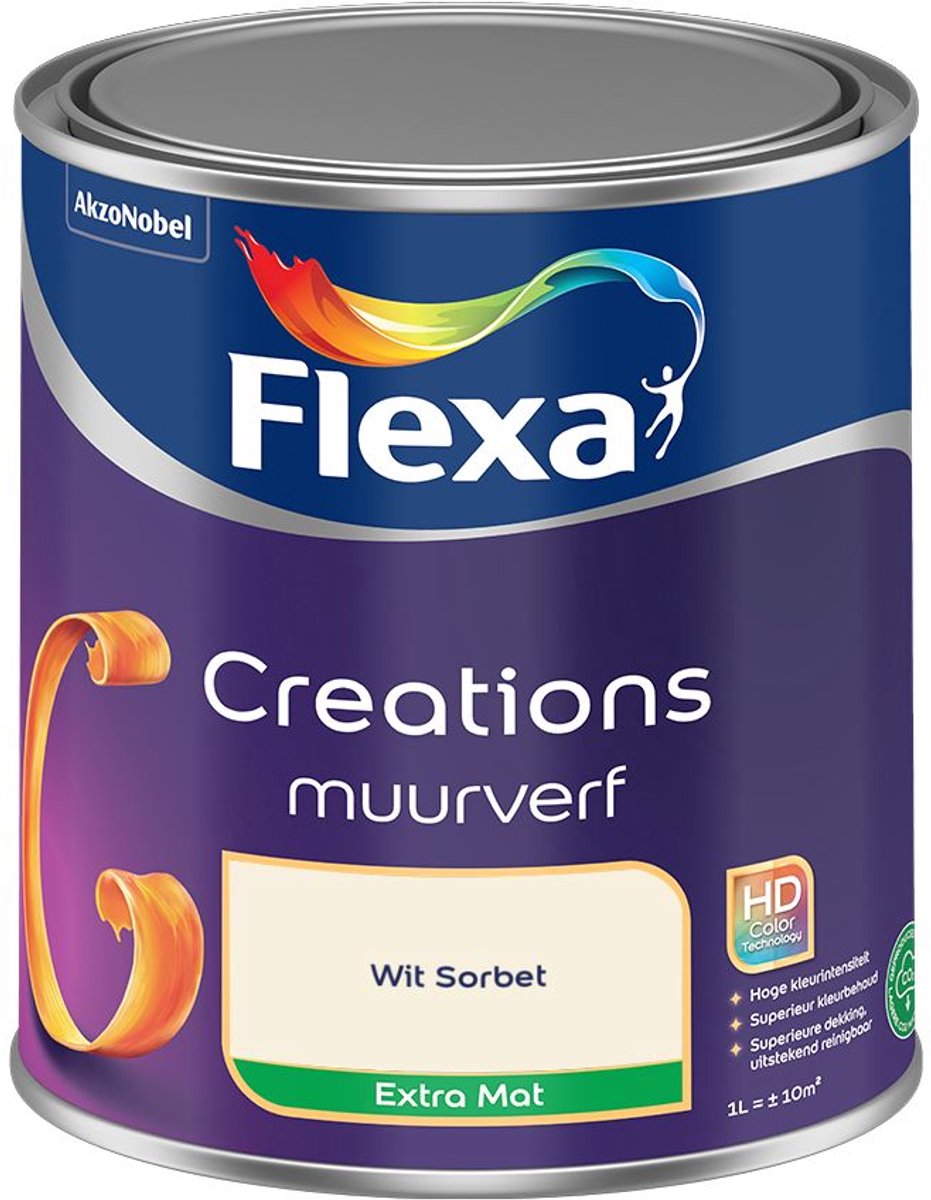 Flexa Creations Muurverf Extra Mat Wit Sorbet 1 L