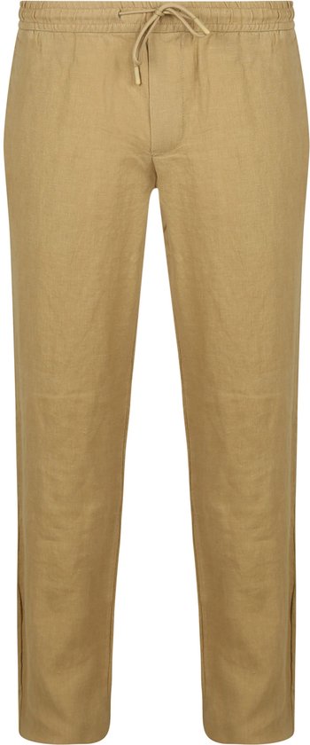 Pantalon chino de plage en lin beige - Taille XL - Homme - Pantalons homme
