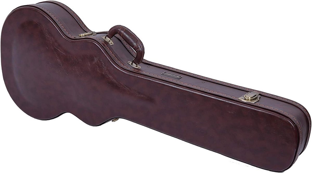 Stevige Houten Koffer voor Les Paul Elektrische Gitaar - Bruin