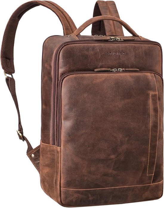 Leren Rugzak Groot voor Heren en Dames - Laptop Rugtas 15.6-16 Inch ...
